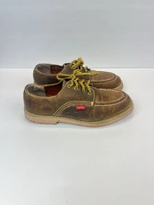 Vintage 90s Esprit Grunge Toolbox 4001 Tie Loafer Chunky Leather Suede Tan 8.5 - Picture 1 of 8