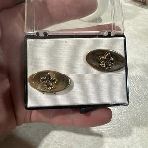 Vintage Manschettenknöpfe goldfarben Pfadfinder Adler Pfadfinder - Bild 1 von 12