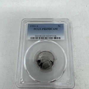 1993-S 5C Jefferson Nickel PCGS PR69DCAM 25stt0213 - Bild 1 von 2