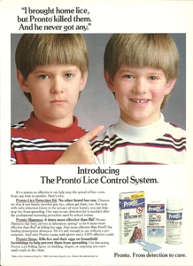 1990 Pronto Läusebekämpfungssystem Shampoo Brother Never Got Any Vintage Print AD - Bild 1 von 1