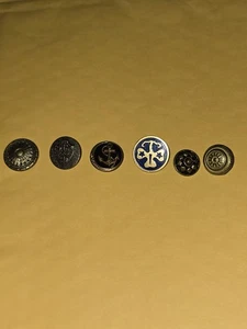 Lot of 6 Vintage Blazer Buttons – Nautical Anchor, Enamel Crest, Heraldic - Picture 1 of 4