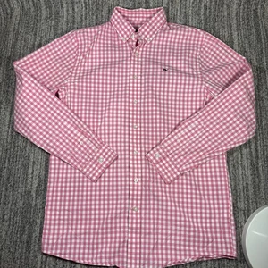 Camicia Vineyard Vines ragazzo XL (18) rosa bianca check giovane logo balena preppy usata in ottime condizioni - Foto 1 di 8