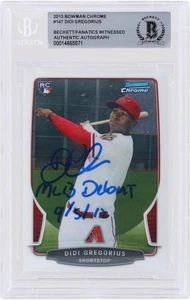 Didi Gregorius Diamondbacks Signed 2013 Bowman Chrome MLB BAS Rookie Card w/Insc - Picture 1 of 3