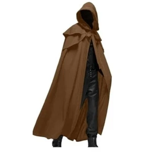 Halloween Kostüme für Herren Renaissance Umhang mit Kapuze Cosplau Vintage Gothic Gewand - Bild 1 von 8