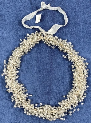 "Guirnalda de vidrio de pimienta de plata transparente Pottery Barn 10"" descontinuada nueva con etiquetas" Foto 1 de 3