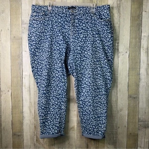 Ashley Stewart Gr. 24 Animal Print Straight Leg Jeans BR 5 Taschen mit Stretch - Bild 1 von 5