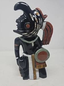 Figura maya de obsidiana tallada a mano. Figura de 11 pulgadas de alto rara - Imagen 1 de 20