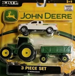 New ERTL 1/64 JOHN DEERE 3 PIECE FARM SET Tractor Wagon Ford Truck - Picture 1 of 2