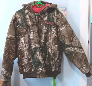 Carhartt Camo Realtree Hood Zip up Pink Quilt Lined Jacket Women XL 101216-977 - Picture 1 of 9