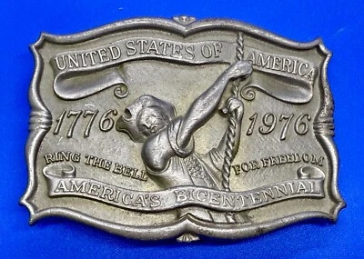 Fivela de cinto comemorativa anel o sino liberdade Estados Unidos da América 1776-1976 - Imagem 1 de 4