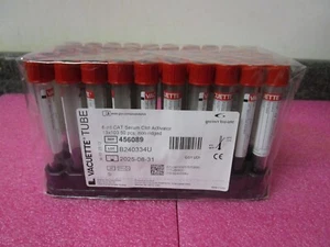 Greiner Bio One VACUETTE Clear Tube 6 mL CAT Serum Clot 456089 - 50 Tube Package - Picture 1 of 8