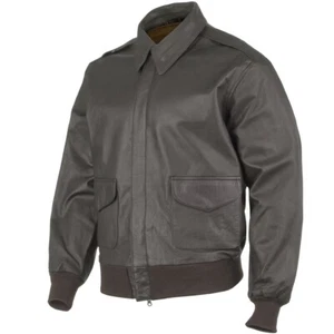 Mil Tec Men's A2 Leather Flight Jacket - Brown size M - Picture 1 of 1