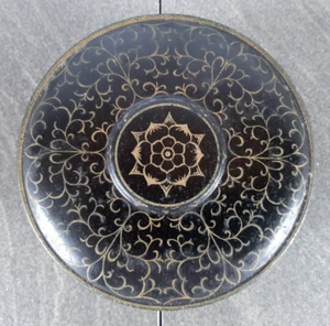 Alte runde Blechdose schwarz Blech Dose Werbung - Bild 1 von 5