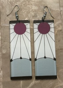 Demon Slayer Anime Earrings For Cosplay Acrylic Hook Dangle New Factory Sealed - Picture 1 of 3