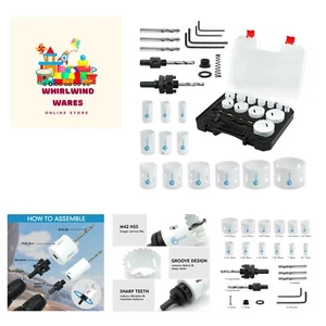 Hole Saw Kit Bi Metal, with 3/4" to 2-1/2" 22 PCS Saw Blades in Case, Hole Sa... - Picture 1 of 8