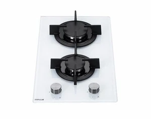 MILLAR GH3020PW 30cm Built-in 2 Burner Domino Gas on Glass Hob-Cast Iron Stands - Picture 1 of 1