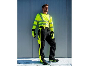 Winter Arbeitshose ARDON NEON schwarz-gelb Bundhose Thermohose Fleecefutter - Picture 1 of 7