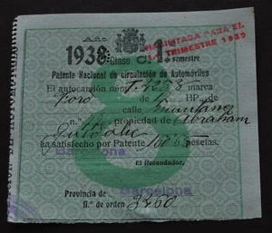 Spain. National Driver Licence during Spanish Civil War 1938-   23 - Picture 1 of 2