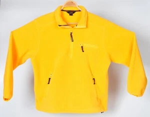 Vintage LL Bean Outdoors 1/4 Zip Fleece Pullover Men's M Yellow Gold Made in USA - Picture 1 of 4