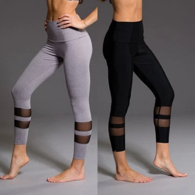 US FAST Mujeres Largas Fitness Malla Leggings Deportes Yoga Gimnasio Correr Pantalones Atléticos Foto 1 de 4