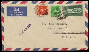 INDIA - 1966 International Air Mail Book Post Rate Cover to United States - Picture 1 of 2