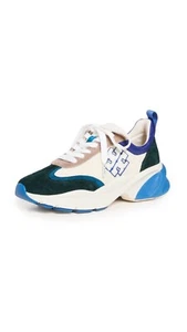 Tory Burch Women's Good Luck Trainers, New Ivory/New Cream/Forest Gr, Blue, 9 - Picture 1 of 5
