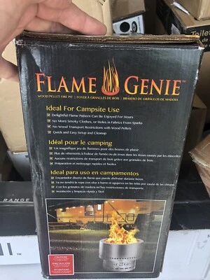 Fogata de pellets de madera Flame Genie 13,5" - Acero inoxidable - FG-16-SS Foto 1 de 3