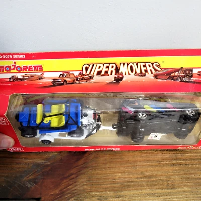 Vtg 3070 Majorette SUPER MOVERS Jeep & Dune Buggy / Trailer Crazy Color New Rare - Image 1 of 4