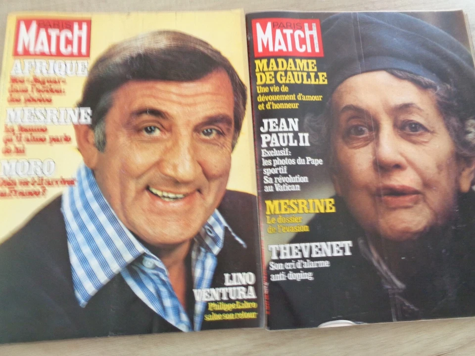 💥 Paris Match 2 N° - Mesrine Jacques son évasion le plan - sa femme Jocelyne - Photo 1/4