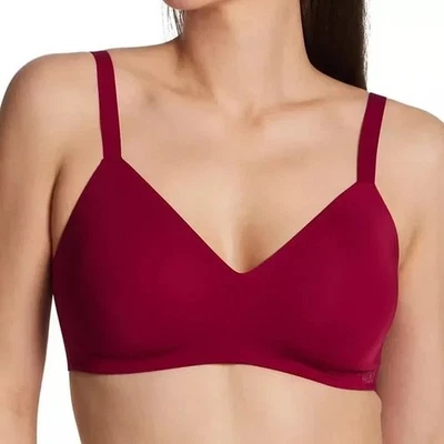 NUEVO CON ETIQUETAS DKNY Granate Rojo 34C Active Comfort Sujetador Inalámbrico Copas Moldeadas Foto 1 de 4