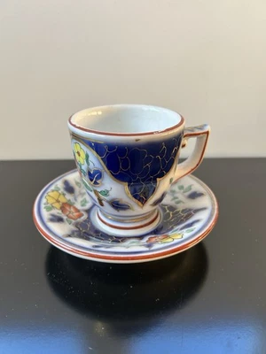 BRÛLOT PORCELAINE DE BAYEUX? TASSE ET SOUCOUPE ANCIENNE BAR BISTROT VALENTINE? - Photo 1/4