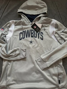 NIKE DALLAS COWBOYS ON FIELD THERMA FIT GRAY HOODIE SIZE L MEN NWT $85.00 - Picture 1 of 3
