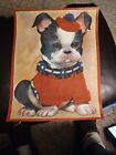 Vintage Boston Terrier Puppy in Red Sweater and Beret Print 11" X 14" EUC!