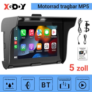 5" Zoll Navi Motorrad GPS Auto Wasserdicht + EU Karte Schwarz Navigationsgerät - Bild 1 von 14