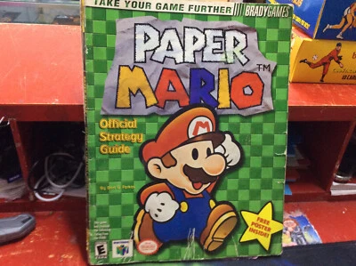Paper Mario Official Strategy Guide Nintendo 64 BradyGames w/ POSTER - Image 1 of 4