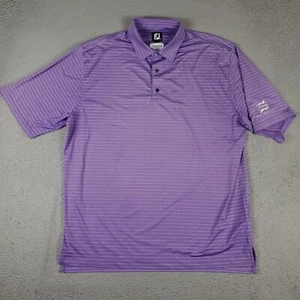 Polo uomo FJ FootJoy taglia 2XL viola a righe golf casual manica corta - Foto 1 di 7