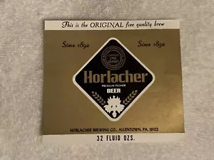 ETIQUETA DE CERVEZA HORLACHER PREMIUM PILSNER 32 fl oz ¡¡Excelente estado!! ¡¡Ver fotos!!! - Imagen 1 de 7