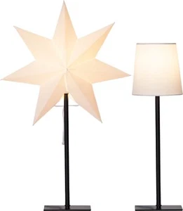 Tischlampe mit Wechselschirm Lampenschirm oder Weihnachtsstern Sockel schwarz - Bild 1 von 3