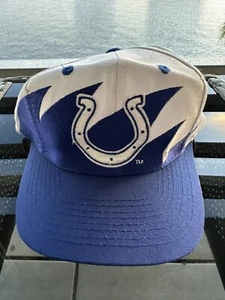 Vintage 90s Logo Athletic Sharktooth SnapBack Indianapolis Colts NFL ProLine NEW - Picture 1 of 10