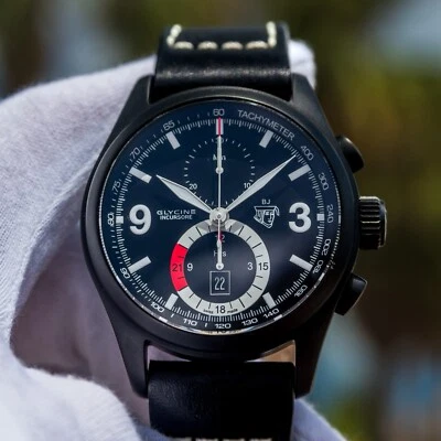 Relógio masculino Glycine Incursore Black Jack aço mostrador preto corda manual 3871-99-D9 - Imagem 1 de 4