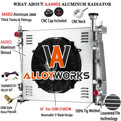 4 Row Radiator+Shroud Fan Fit 2011-2021 Dodge Durango Jeep Grand Cherokee V8 V6 Foto 1 de 4