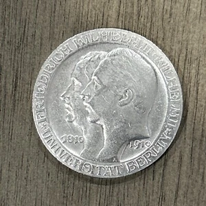 Germany 3 Mark 1910 - Wilhelm II, 100th Anniversary of the University of Berlin - Picture 1 of 2