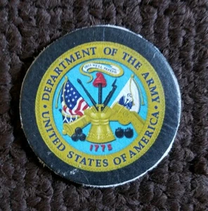 Department of the Army USA Mini 100% Leather Sticky Back Biker Military Patch - Bild 1 von 5