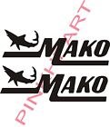 Mako boat decal stickers graphic logo decal flats boats mako with shark 12" x 4"