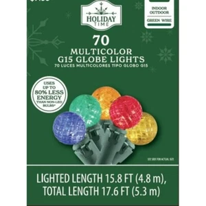 Holiday Time 70 Multicolor LED G15 Globe Lights New - Picture 1 of 2