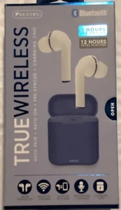 Sentry True Wireless Bluetooth White Earbuds With Blue Case - Picture 1 of 3