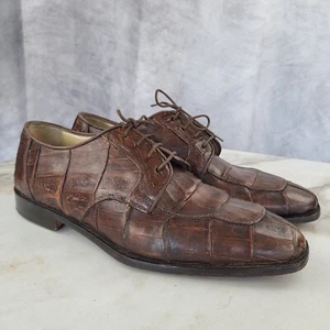 Belvedere Florence Echt Krokodil Oxford-Schuhe Braun Herren Größe 9 M - Bild 1 von 20