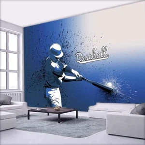 Baseball Sports Full Wall Mural Photo Wallpaper Printing 3D Decor Kid Home - Picture 1 of 9