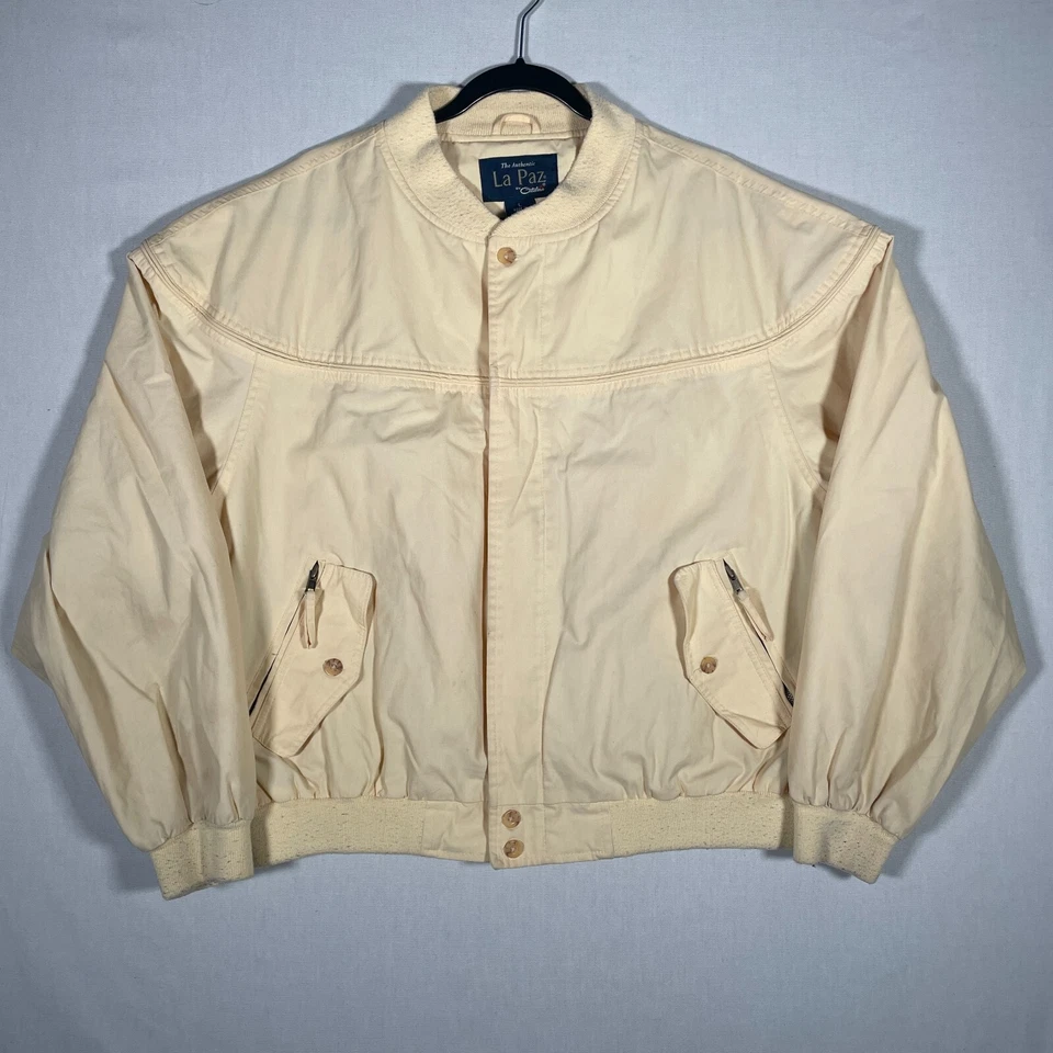 Chaqueta Bomber La Paz By Catalina Para Hombres RARA AMARILLA Talla L Bolsillos con Cremallera Completa VENTILADA Foto 1 de 4