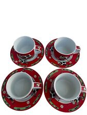 Andrea Fontebasso Fine Porcelain 1760 Cow/Animal Cup and Saucer Set Of 8